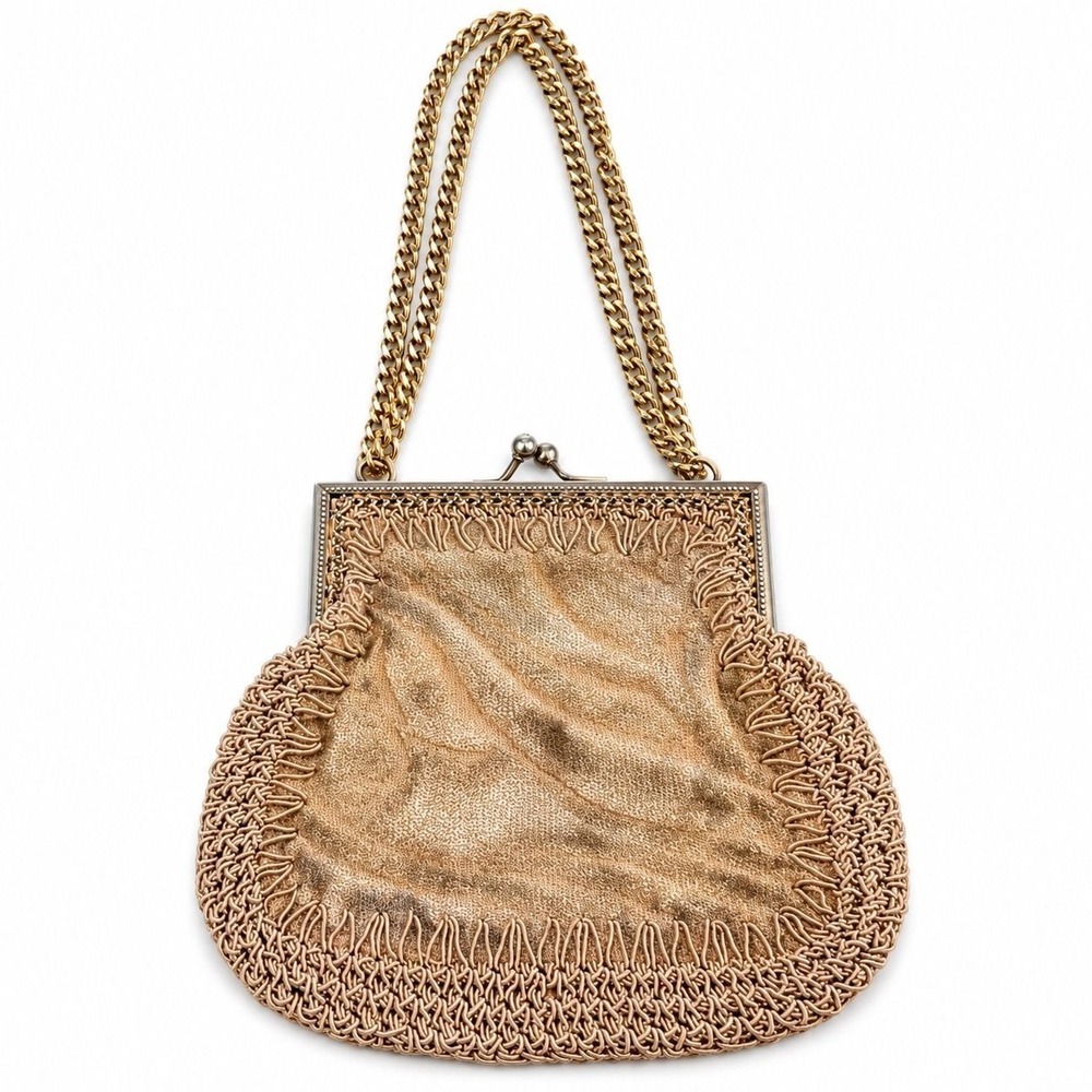 Vintage 1950s Mister Simon Earnest Evening Bag Gold Metallic Made in Italy